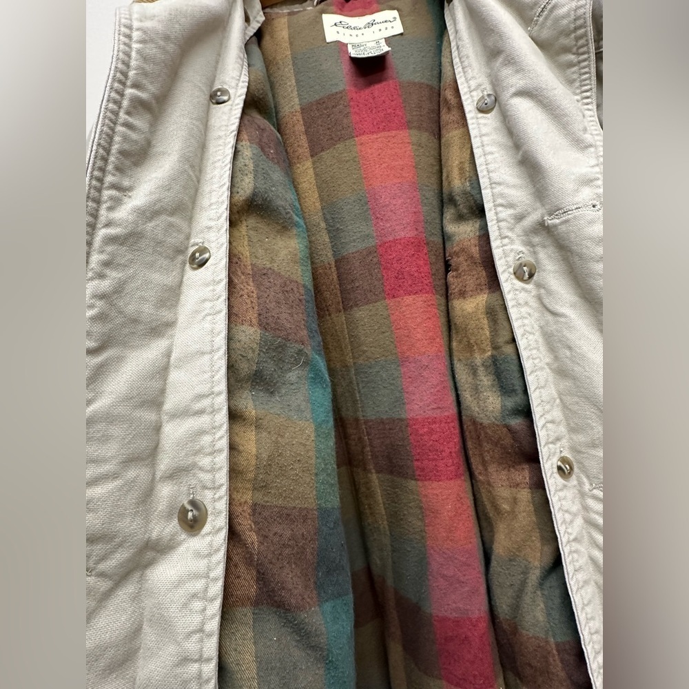 Vintage Eddie Bauer Chore Barn Coat Goose Down Liner Men’s Sz M Corduroy Collar - Picture 9 of 15